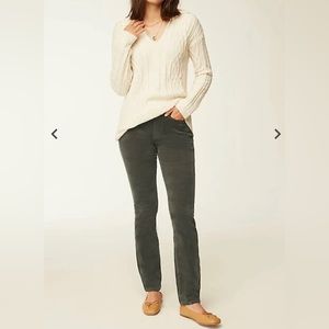 J. Jill Authentic Fit Pull-On Corduroy Jeans Washed Caper Green 2P